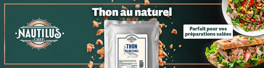 Bannière Nautilus Chef « Thon au naturel, parfait pour vos préparations salées »